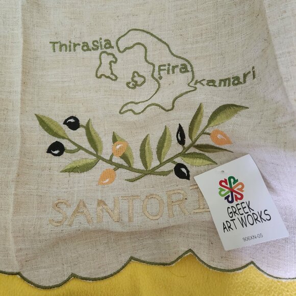 J11 Opa beautifully embroidered 1/2 apron Nwt Santorini 1 size fits all - Picture 2 of 3